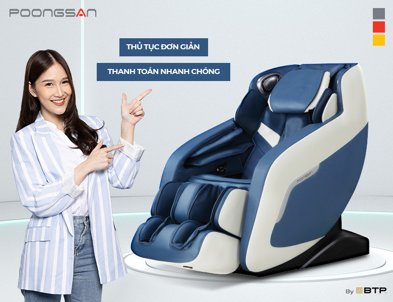 Mua ghế massage trả góp với thủ tục thanh toán đơn giản